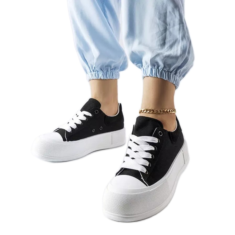 Tenisi negri cu platformă de la Josseaume negru Tenisi negri cu platformă de la Josseaume negru