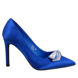 Ace din satin cu fundita Trini Blue albastru Ace din satin cu fundita Trini Blue albastru