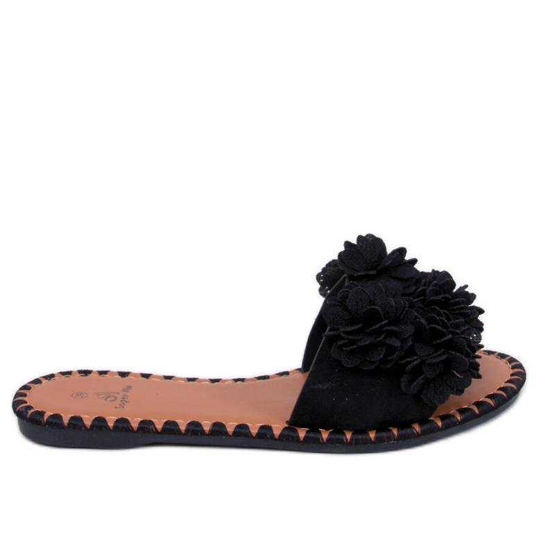Papuci Prima Black Flower negru
