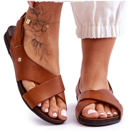 Lemar Sandale din piele cu Addison maro