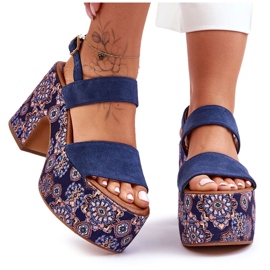 Sandale Maciejka Piele Toc Înalt 06089-17 Bleumarin albastru Sandale Maciejka Piele Toc Înalt 06089-17 Bleumarin albastru