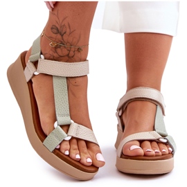 Sandale Piele Maciejka L5186-09 Verde-Bej Sandale Piele Maciejka L5186-09 Verde-Bej