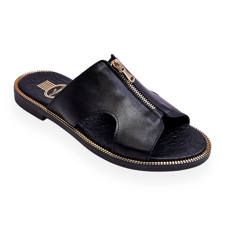 Lemar Papuci de damă cu fermoar decorativ Black Clarence negru