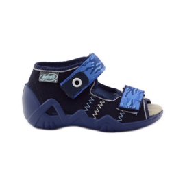 Sandale Befado inserție piele 250p albastru marin albastru