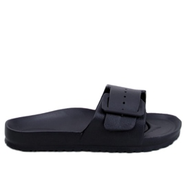 Tobogane Romero Black din cauciuc cu cataramă negru