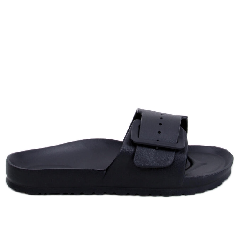 Tobogane Romero Black din cauciuc cu cataramă negru