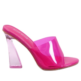 Sandale cu toc transparent Seymour Fuchsia roz