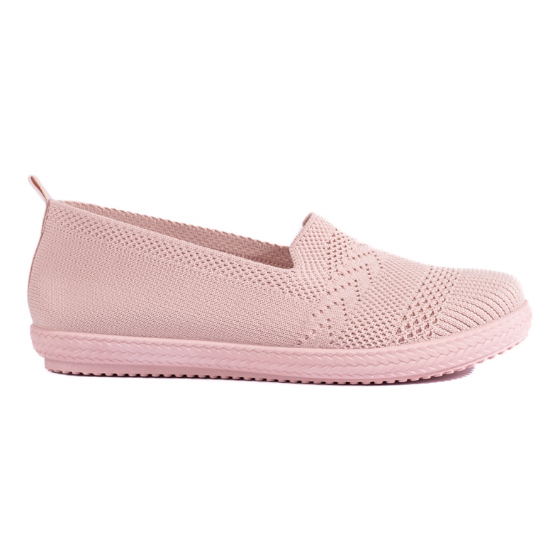 Tenisi slip-on dama din material textil Shelovet roz slip on