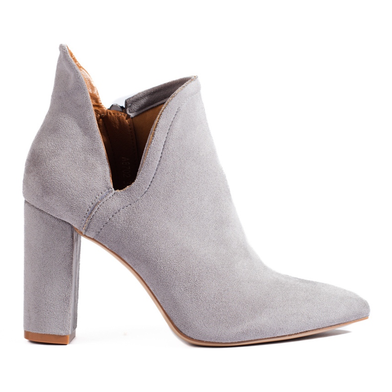 Cizme înalte de damă gri cu Shelovet decupat