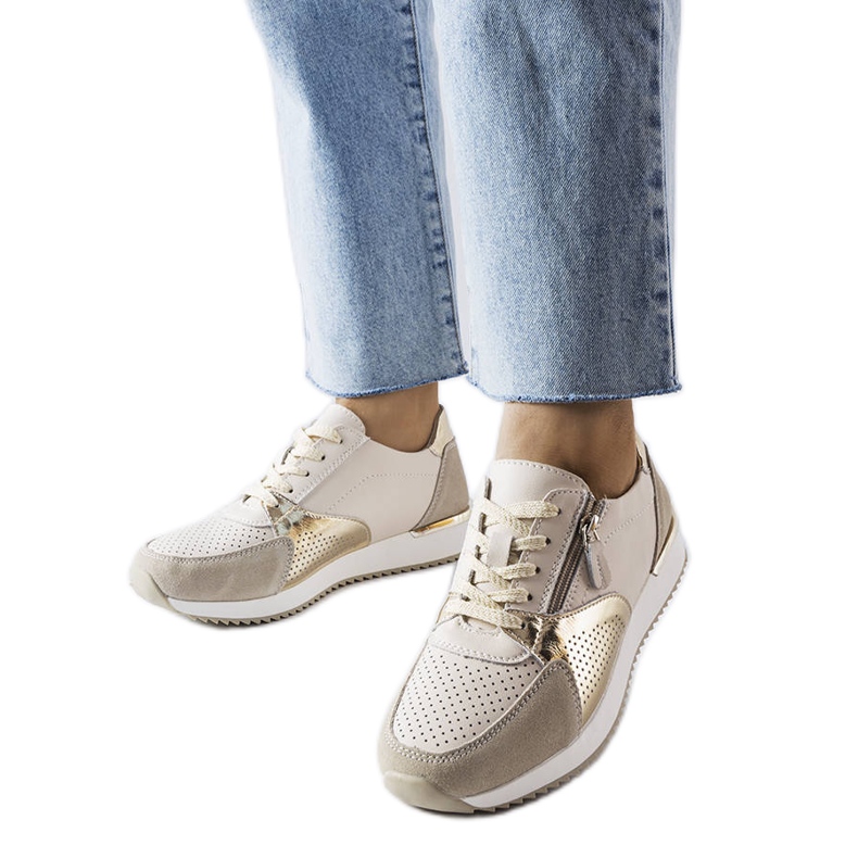 Goodin Pantofi bej din piele ajurata de la Galileo