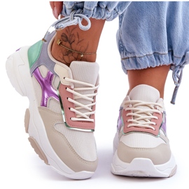 PS1 Pantofi de damă cu șireturi Cortes bej-verde multicolor PS1 Pantofi de damă cu șireturi Cortes bej-verde multicolor