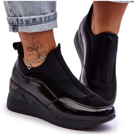 PE1 Pantofi sport cu pană cu pană de damă Negru Farro PE1 Pantofi sport cu pană cu pană de damă Negru Farro
