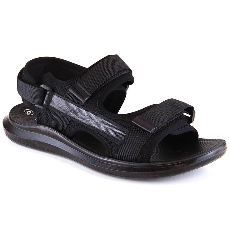 Sandale sport negre pentru bărbați cu Velcro News 23MN02-5801 negru