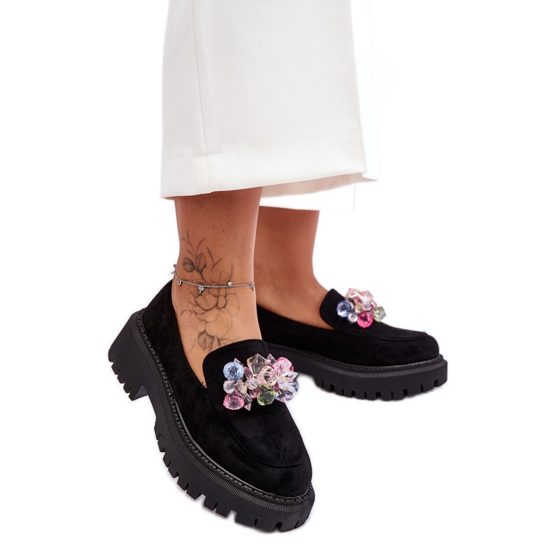 PS1 Mocasini Crystal Dama Negri Avril negru
