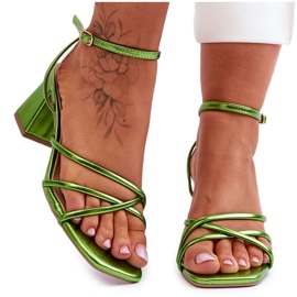 Sandale cu toc înalt Felisa verzi la modă verde
