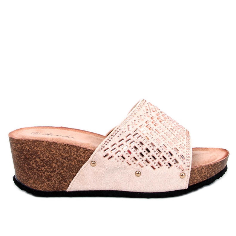 Sandale cu pană Greco Caisă bej Sandale cu pană Greco Caisă bej