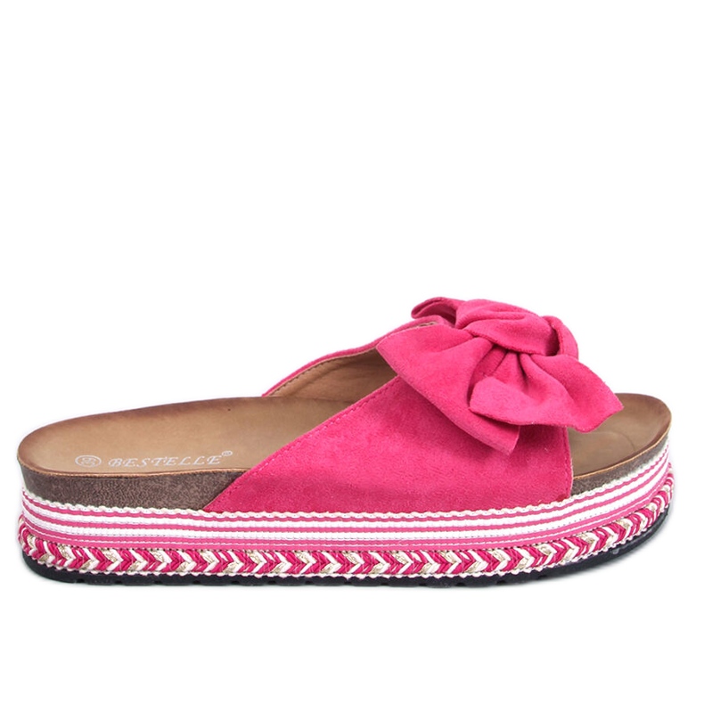 Papuci cu fundă cu talpă înaltă Delair Fuchsia roz