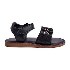 Sandale Copii Cu Inimioare Velcro Negru Havana