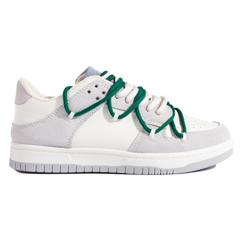 Adidași Shelovet cu șireturi verzi alb