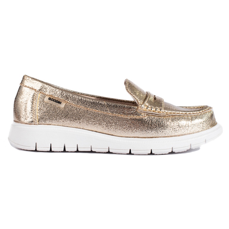 Mocasini aurii pe o platformă groasă Shelovet de aur