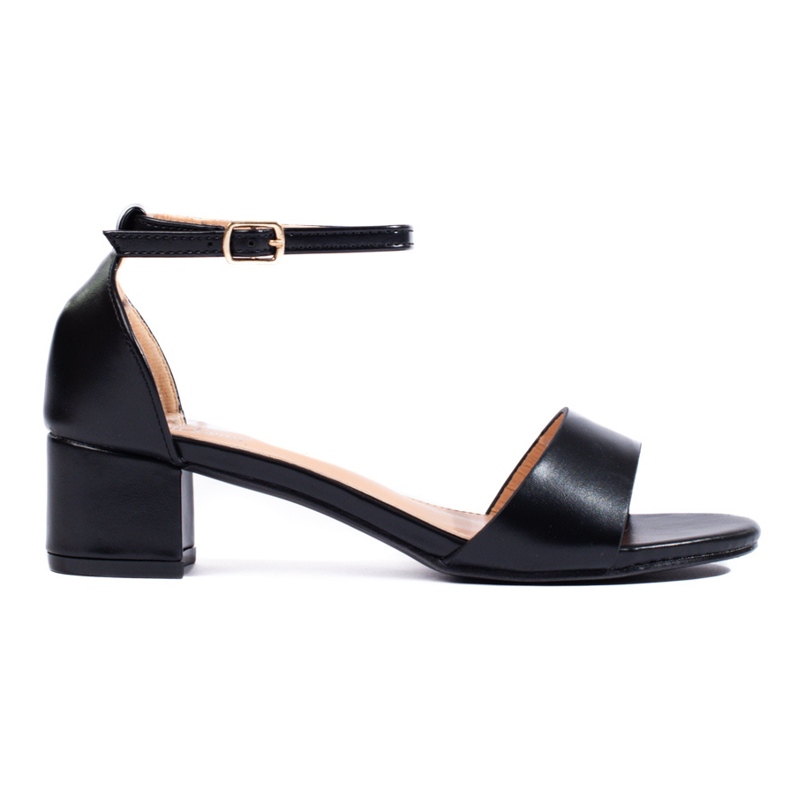 Sandale clasice elegante de damă pe un toc mic Shelovet negru