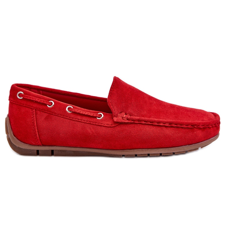 Mocasini cu slip-on, din piele intoarsa, pentru barbati Rayan Red roșu