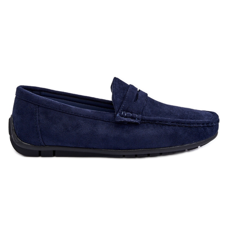 Mocasini pentru bărbați Wesley bleumarin din piele de căprioară albastru