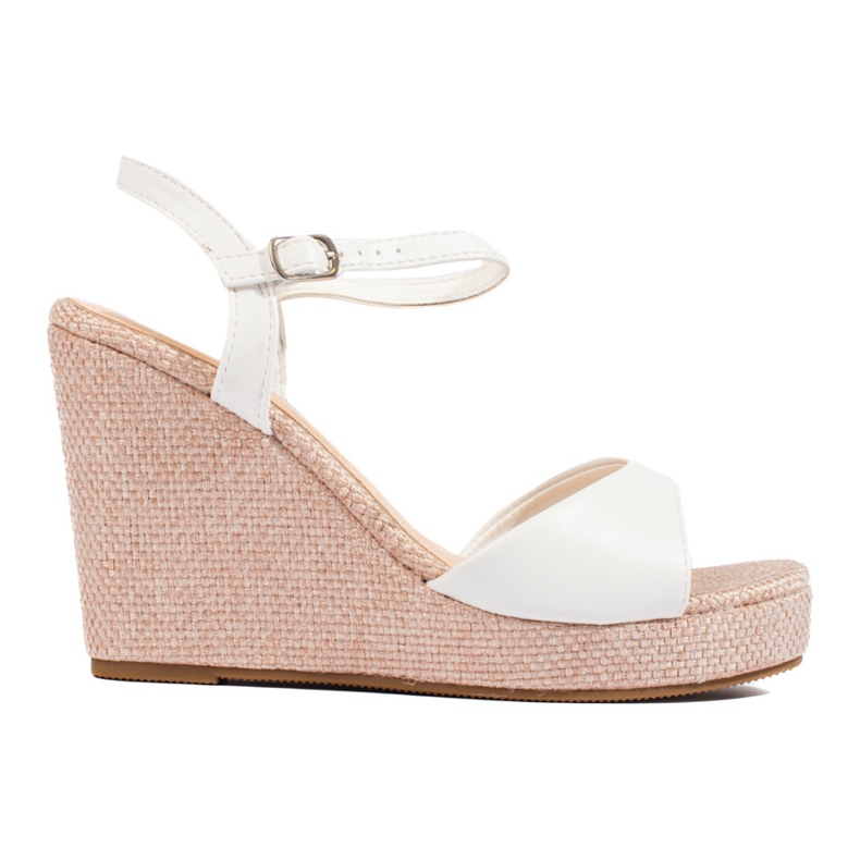 Espadrile pe o pană înaltă Shelovet alb