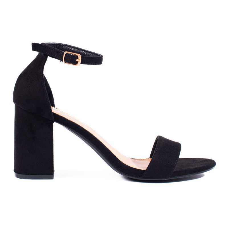 Sandale clasice de damă pe un post Shelovet bej negru