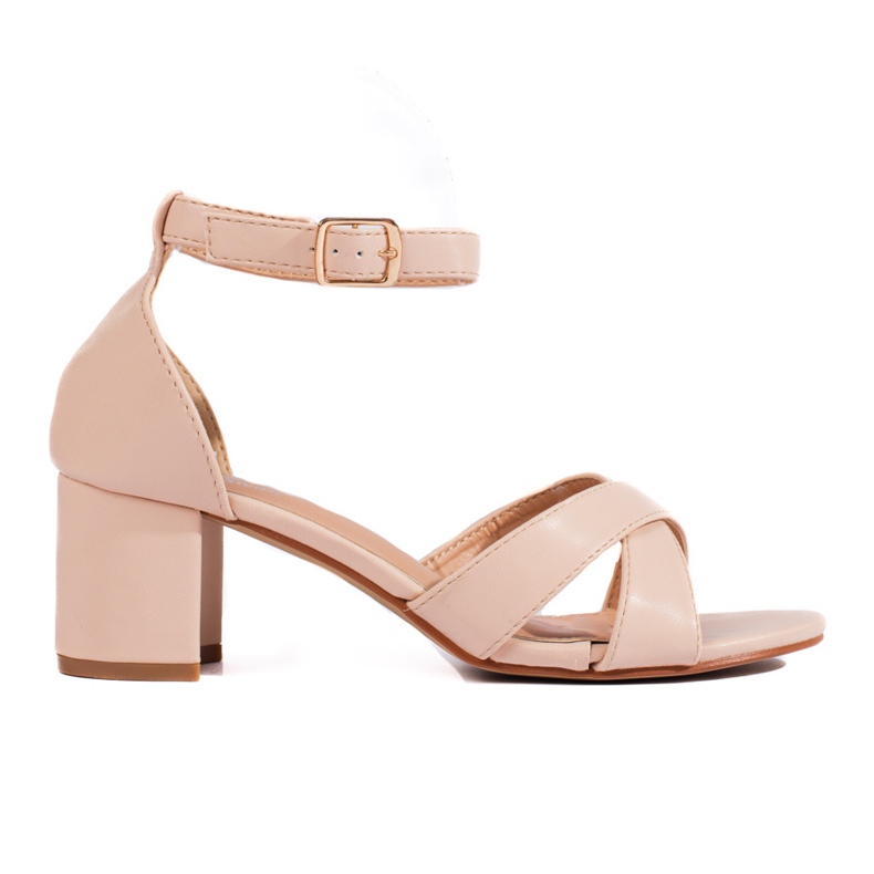 Sandale de damă Shelovet bej cu toc