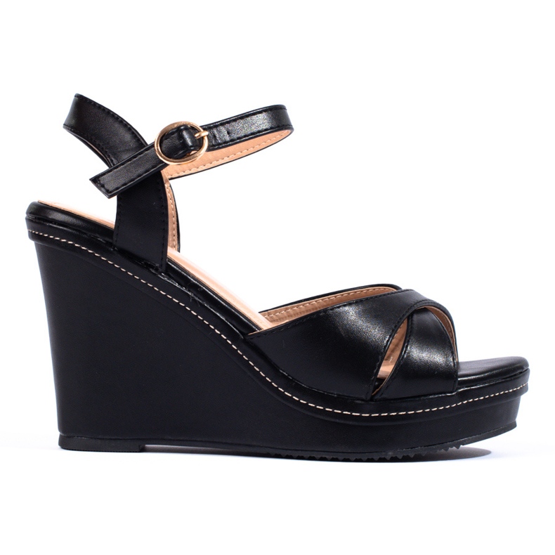 Sandale cu pană înaltă Shelovet negru