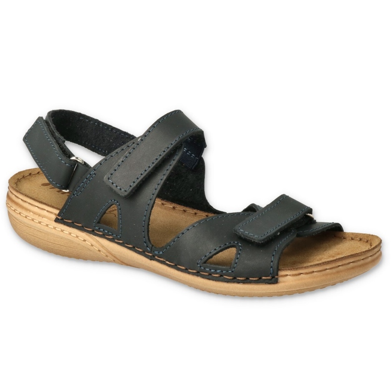 Sandale de dama Inblu cu velcro 158D235 bleumarin albastru