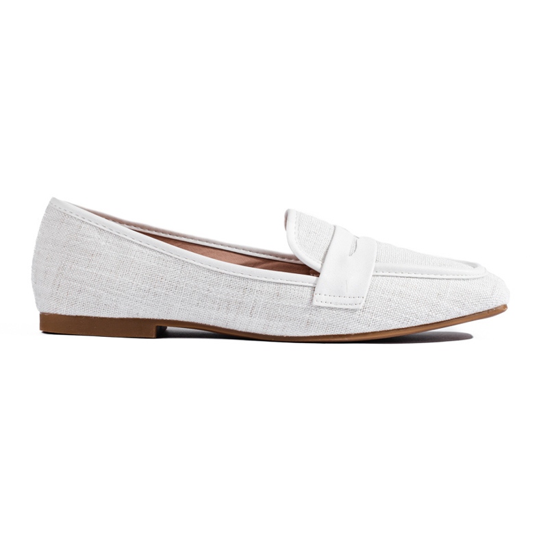 Mocasini Shelovet albi eleganti de dama