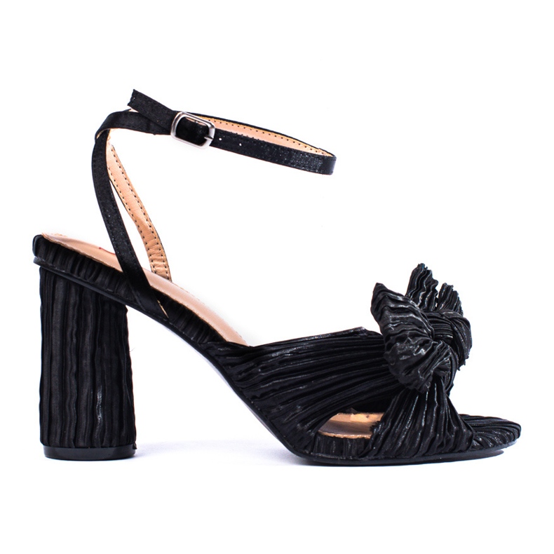 Sandale bloc textil negre Shelovet negru