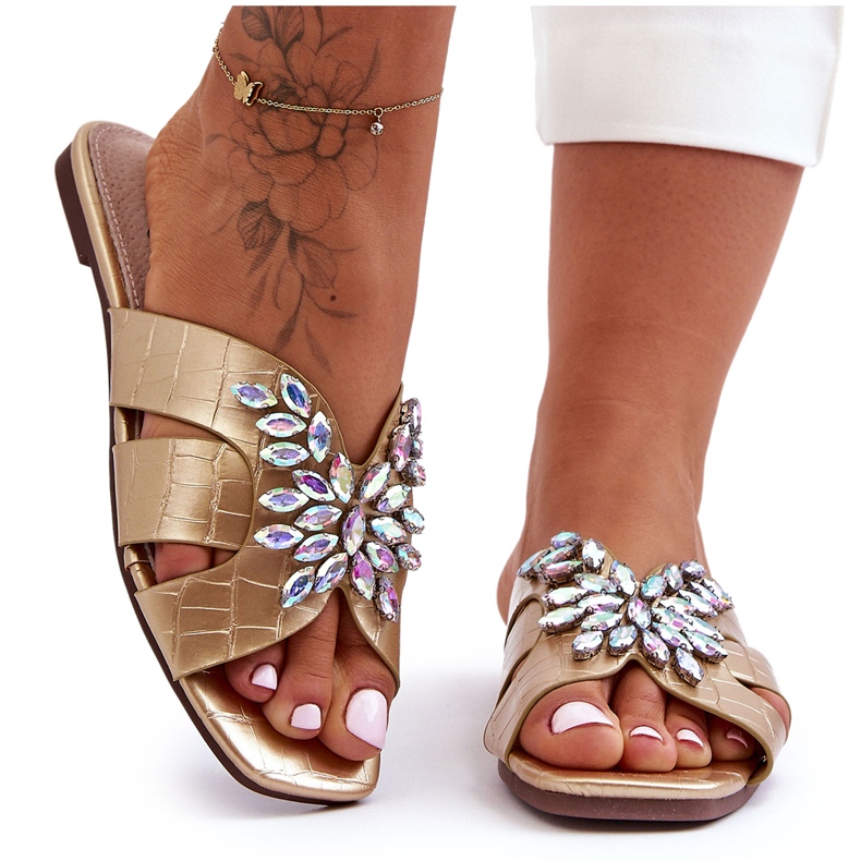 Papuci Cu Pietre Decorative S.Barski 617-22 Aur de aur