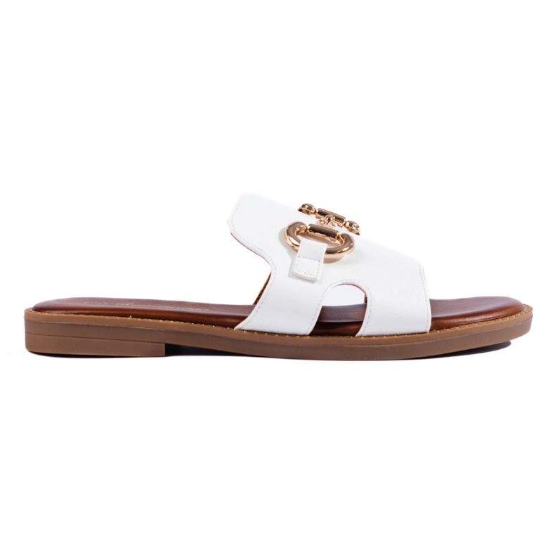 Papuci clasici albi de dama Shelovet