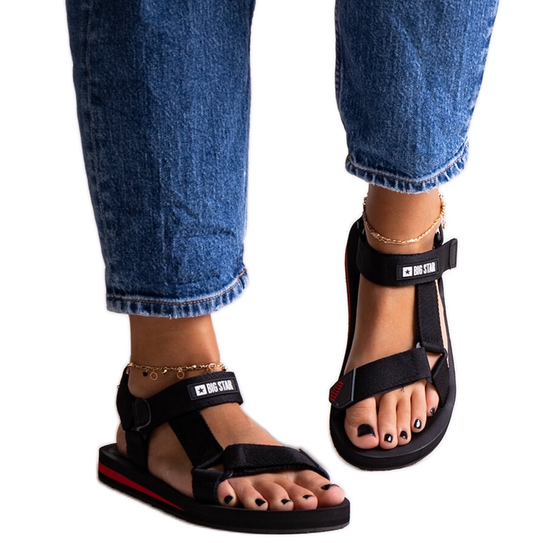 Sandale sport Big Star DD274A282 negre negru Sandale sport Big Star DD274A282 negre negru