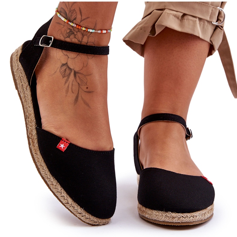 Espadrile cu platformă Big Star de damă FF274526 Negru