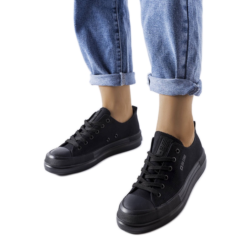 Tenisi negri cu platformă de la Big Star LL274967 negru