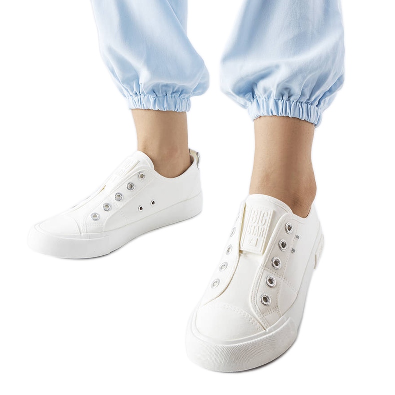 Adidasi Big Star LL274162 albi cu slip-on Adidasi Big Star LL274162 albi cu slip-on