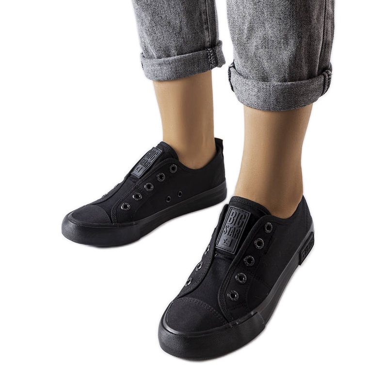 Tenisi negri cu slip-on de la Big Star LL274161 negru