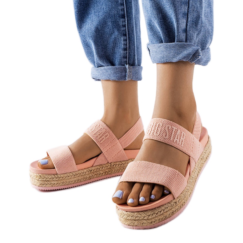 Sandale cu platformă roz de la Big Star LL274859