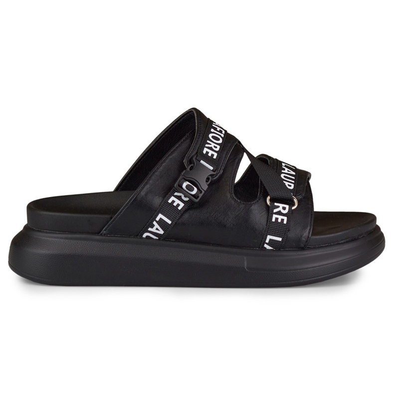 Papuci negri eleganti de la La.Fi negru