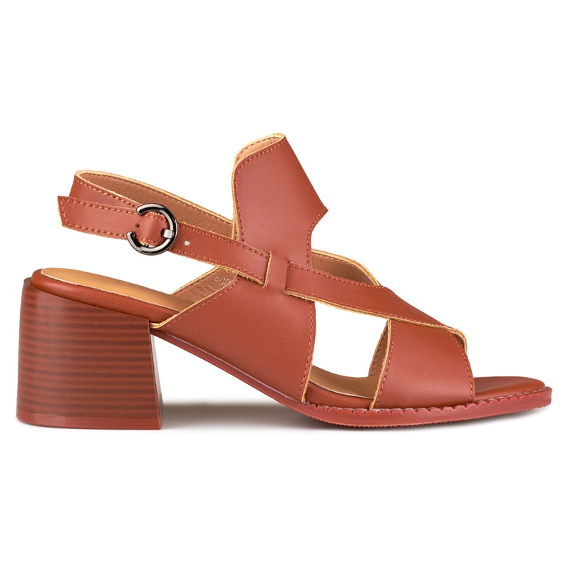 La.Fi Sandale stiletto din piele maro