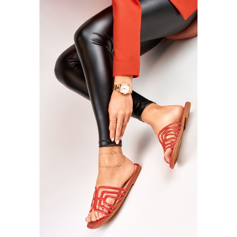 Papuci roșii eleganti pentru femei roșu