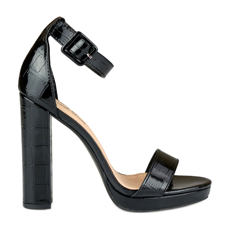 Sandale cu toc lacuit negru