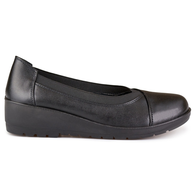 Pantofi de dama elastici confortabili din piele ecologica negru Pantofi de dama elastici confortabili din piele ecologica negru