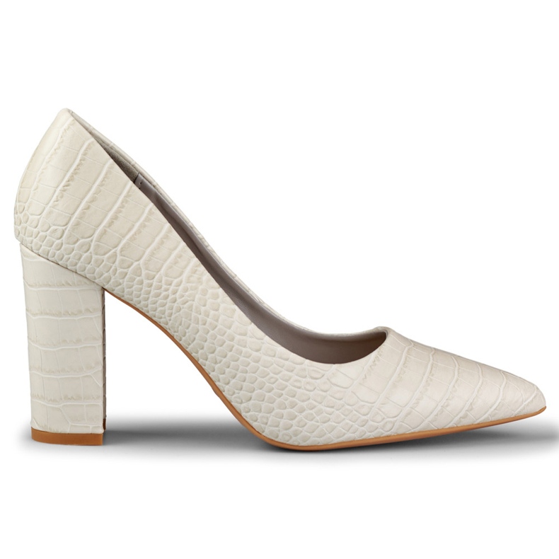 Pompe strălucitoare pe un stâlp din piele ecologică gri