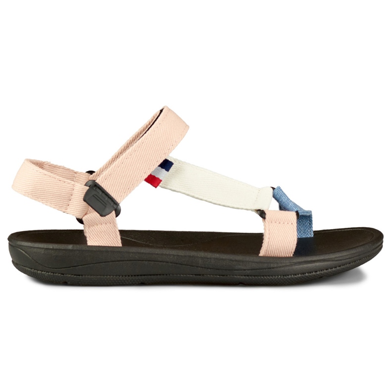 Sandale confortabile de dama cu velcro roz