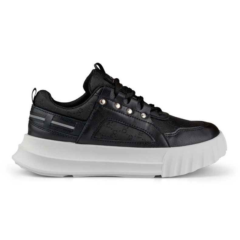 Pantofi sport de dama negri cu talpa alba negru Pantofi sport de dama negri cu talpa alba negru